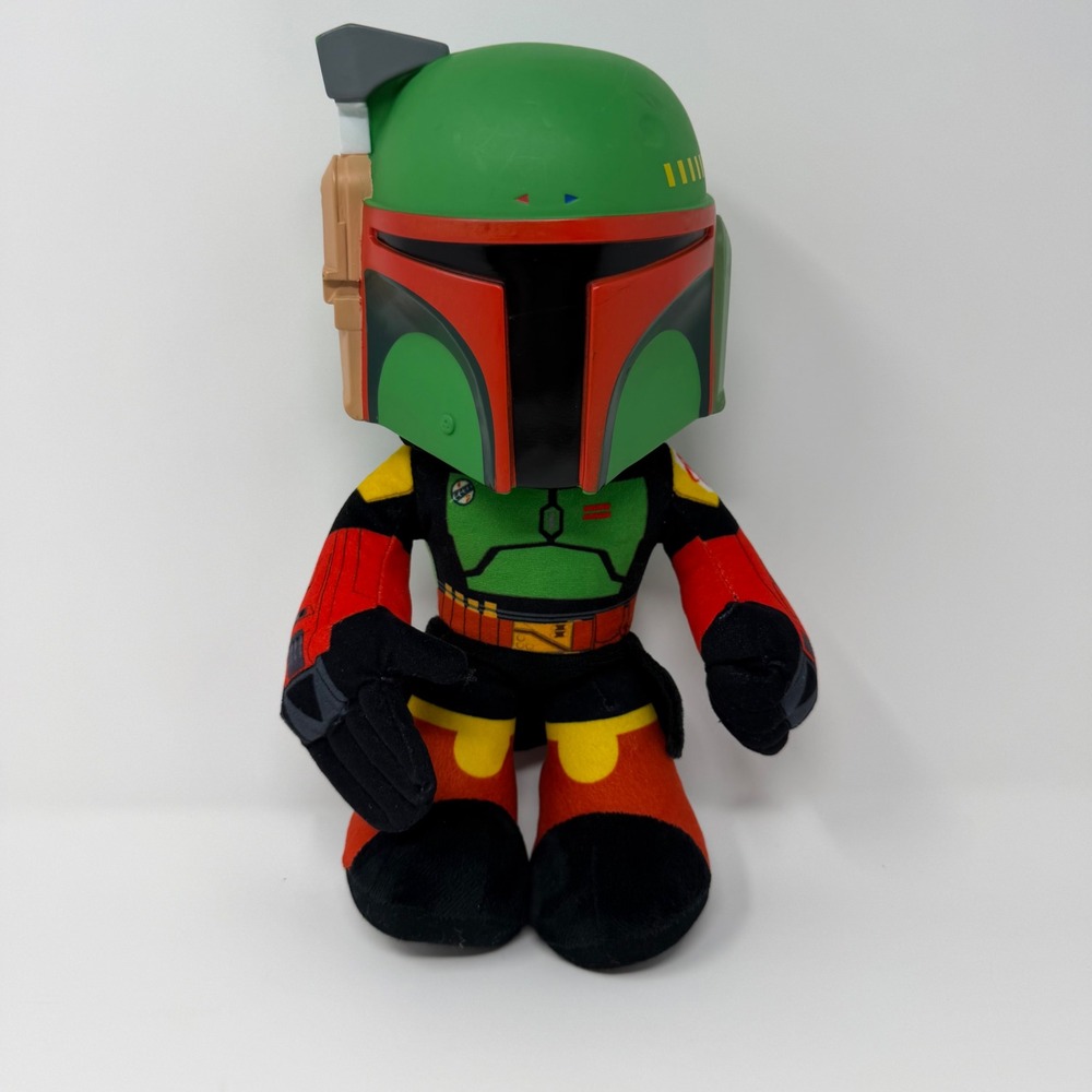 Star Wars Mattel Boba Fett Plush 12 Inch Hard Plastic Helmet Stuffed Figure Toy